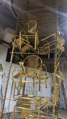 Plaat van roestvrij staal / meubelonderdelen Goud PVD vacuümcoating machine