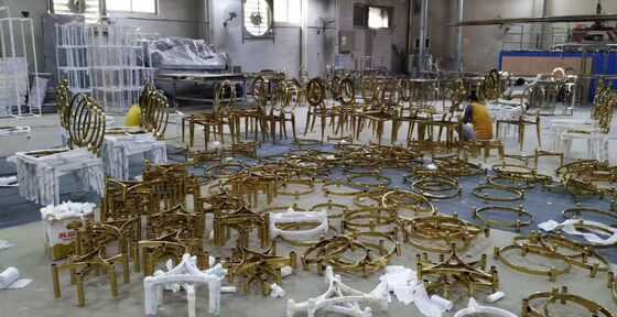 Gepoetste goud PVD vacuümcoating stoel rand met anti-vingerafdruk en corrosiebestendige eigenschappen